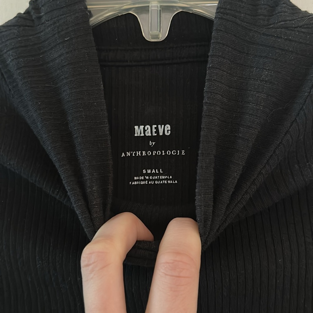 Anthropologie Basic Black Ribbed Turtle Neck - image 2